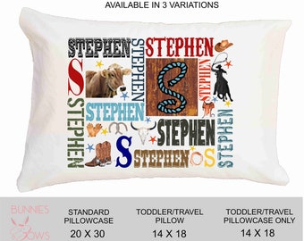 Personalized Steer Pillowcase / Rodeo Pillowcase / Pillow Case Kids / My Name Pillowcase / Rodeo Gifts