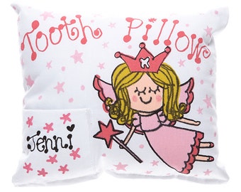 Personalized Flying Fairy Tooth Pillow / Fairy /  Girl /  Tooth Pillow / Lost Tooth / Personalized Pillow / Fairy / Tooth Fairy Pillow