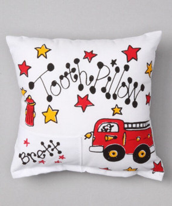 Personalized Fire Truck Tooth Fairy Little Fire Truck Boy Pillowcase Custom