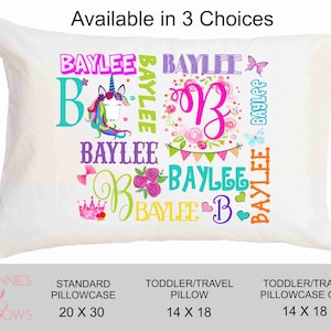 Personalized Name Pillow / Custom Pillow / Personalized Pillow Case Kids / Unicorn Pillowcase / Girls Gifts X