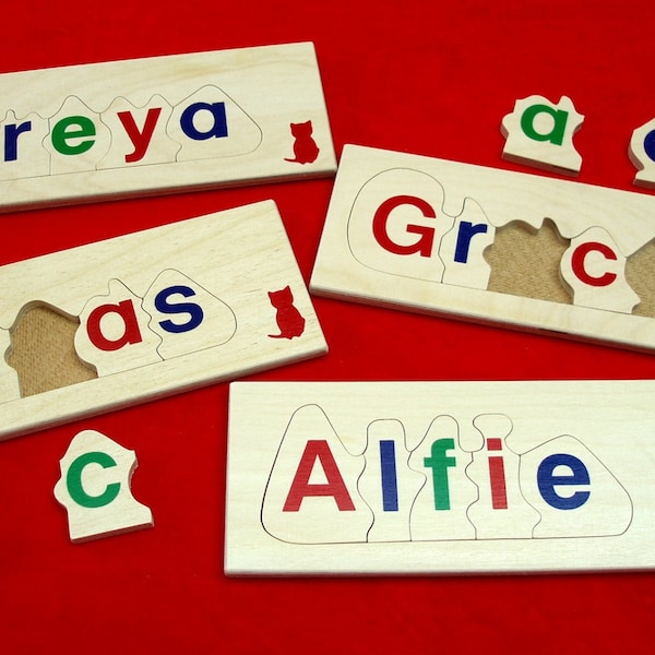 Personalised name jigsaw puzzle - 5 letter educational wooden toy