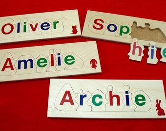 personalized name jigsaw - 6 letters - educational wooden children's toy