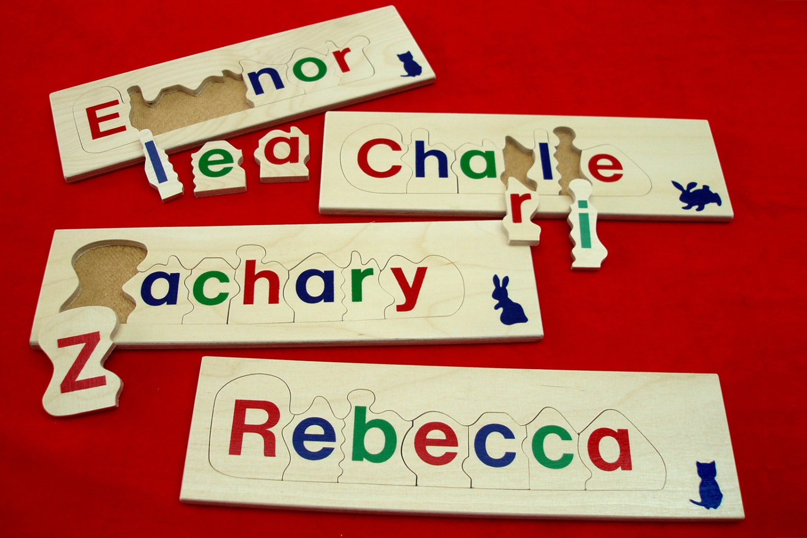 Wooden Name Jigsaw Puzzle 7 Letter Educational Child's Toy Etsy UK