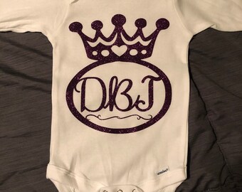 Monogrammed onesie, monogrammed shirt, toddler, kids, bodysuit, coming home, birthday, newborn, baby