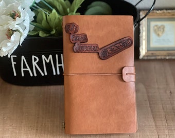 Custom Journal, Father’s Day gift, Journal w/ business card holder, Journal w/ pouches, Leather Journal, refillable Journal, small Journal