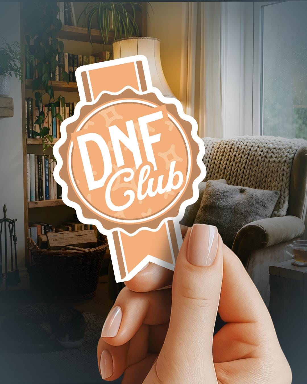 Dnf Sticker DNF Club Reader Badge Sticker | Funny Bookish Badge of Honor | Reader ...
