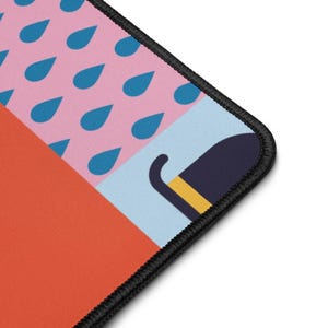 London Desk Mat • Durable Hemmed Edge Work Pad • Smooth Polyester Laptop Mat