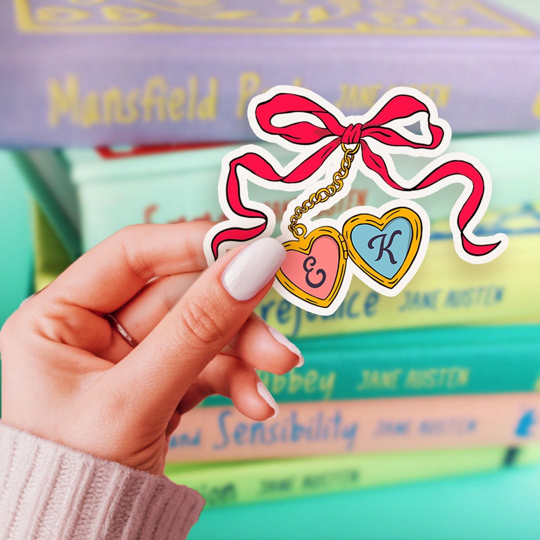 Key Locket Sticker Emma and Knightley Locket Sticker: Jane Austen Inspired Waterproof ...