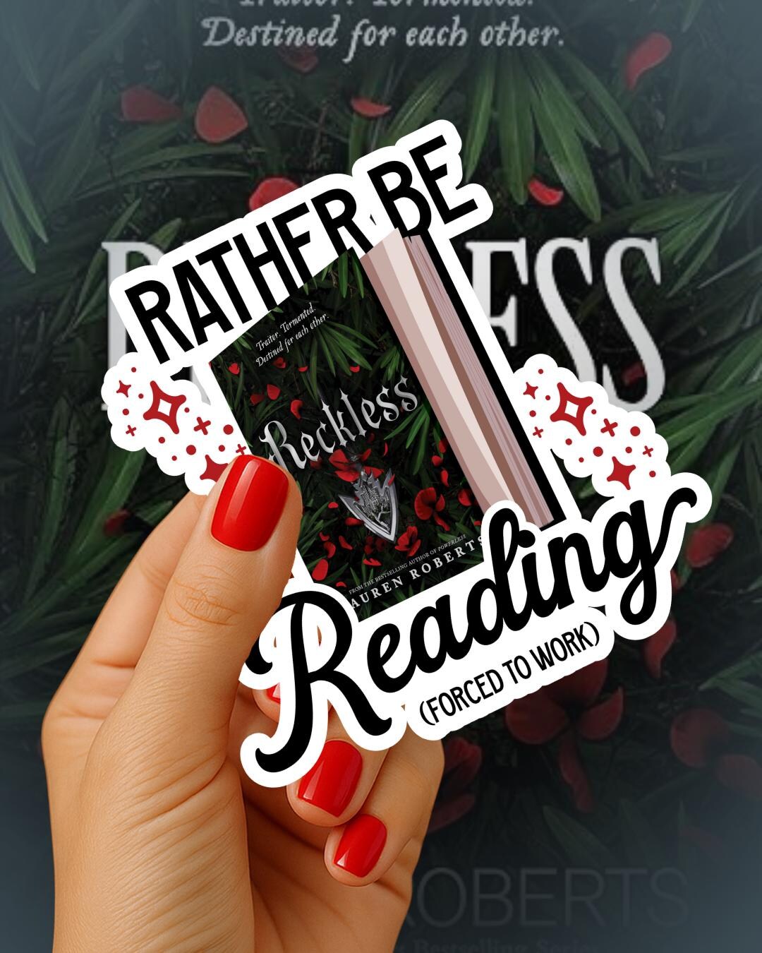Reckless Sticker | Powerless Series | Bookish Vinyl Decal | Book Cover ...