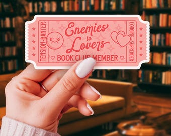 Enemies to Lovers Book Club Sticker: Bücherwurm Vinyl Sticker