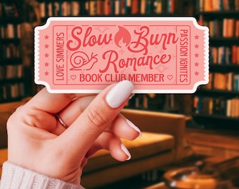 Slow Burn Romance Book Club Sticker: Bookish Vinyl Decal