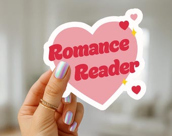 Romance Reader Heart Sticker | Book Lover Vinyl Decal