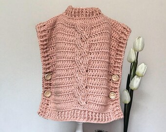 CROCHET PATTERN for Poncho, pullover Zeyna, Sizes 1-2 years,3-4 years,5-7 years,8-9,10-12 years, S,M,L,XL