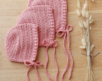 Una Bonnet Crochet Pattern - Sizes for Newborn to 1 Year Old  Easy and Quick DIY Baby Hat Pattern for Beginners