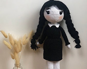 Wednesday Addams crochet pattern amigurumi PDF English