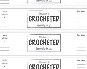 PRINTABLE wrap labels for your crochet items like beanies, dish cloth, boot cuffs.