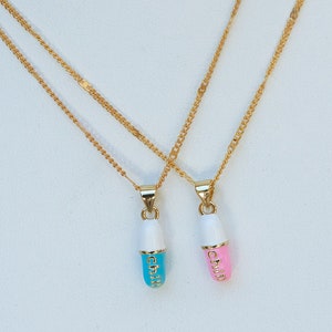 Take a Chill Pill Necklace Gold Chain Chill Pill Necklace Chill