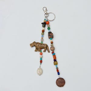 Feestbeest tashanger of sleutelhanger, tashanger met kralen, portemonnee sleutelhangers, kleurrijke boho-sleutelhanger, portemonnee bedels, uniek handgemaakt cadeau