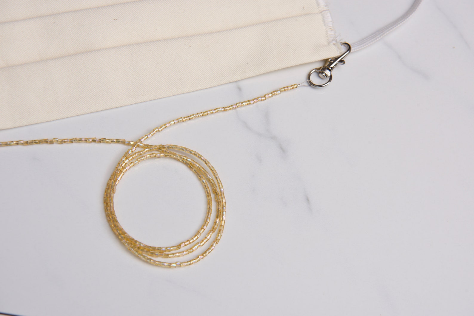 Up for the Mask Gold Beaded Chain Face Mask Chain Holder Etsy