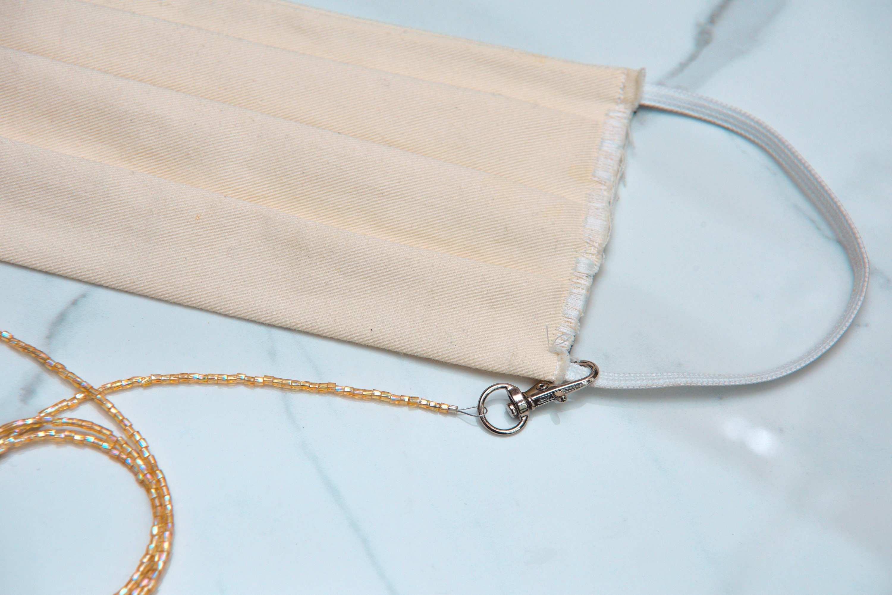 Up for the Mask Gold Beaded Chain Face Mask Chain Holder Etsy