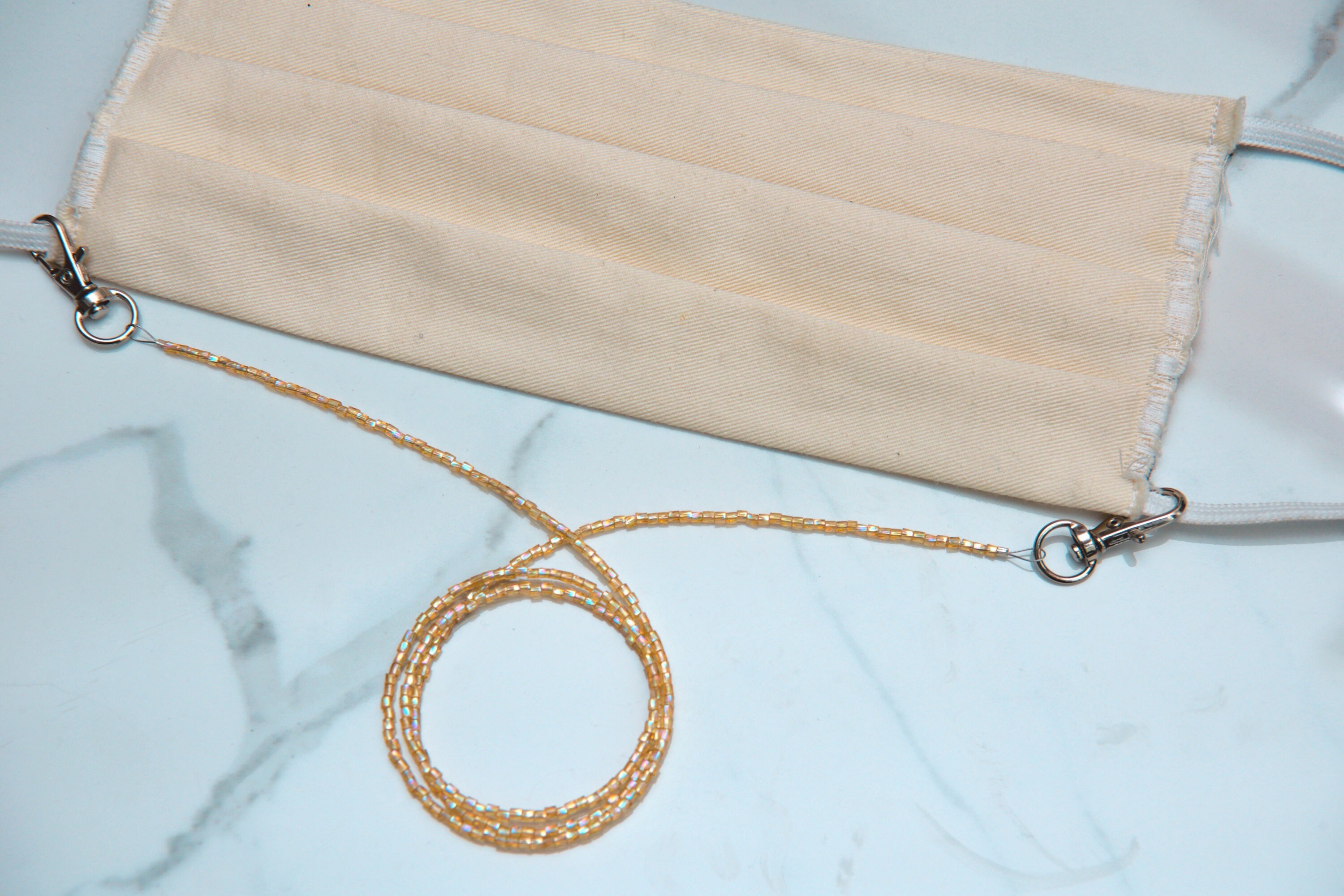 Up for the Mask Gold Beaded Chain Face Mask Chain Holder Etsy