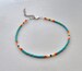 Turquoise Pat(tern) On the Back Beaded Choker||Small Seed Bead Beaded Choker||Beaded Necklace||Dainty Choker Thin Choker Small Beaded Choker 