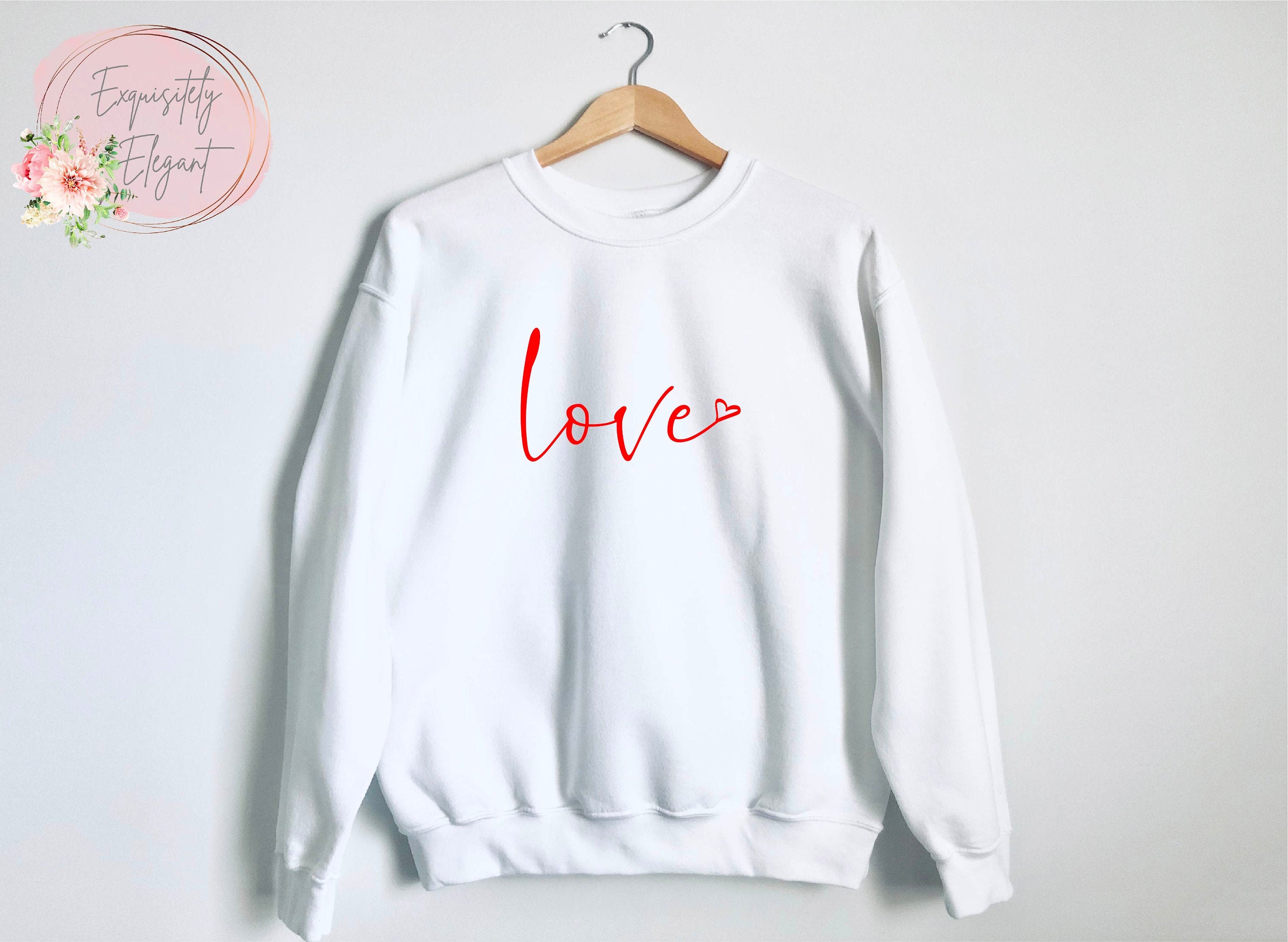 Love Heart Sweatshirt Jumper Slogan Top Cute Jumper Ladies Etsy