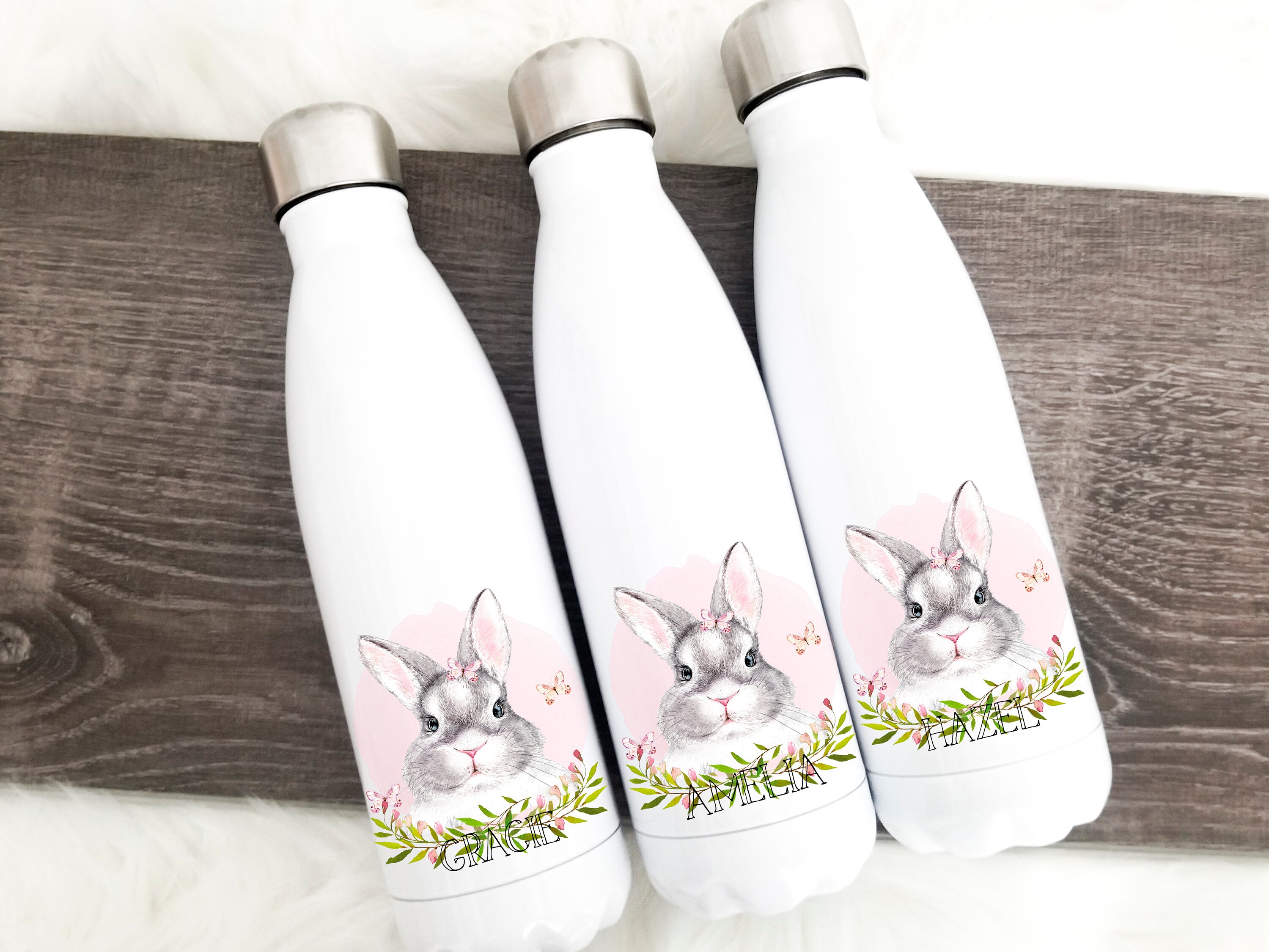 Personalised Bunny Bottle Water Bottle Flask Bottle 500ml Etsy