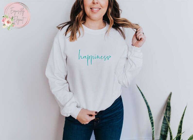Happiness Sweatshirt Jumper Slogan Top Cute Jumper | Etsy