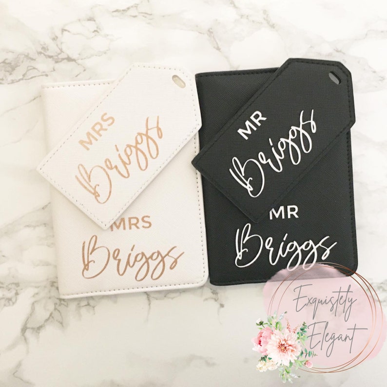 Personalised Mr & Mrs Travel Set Mr and Mrs Passport Cover Etsy