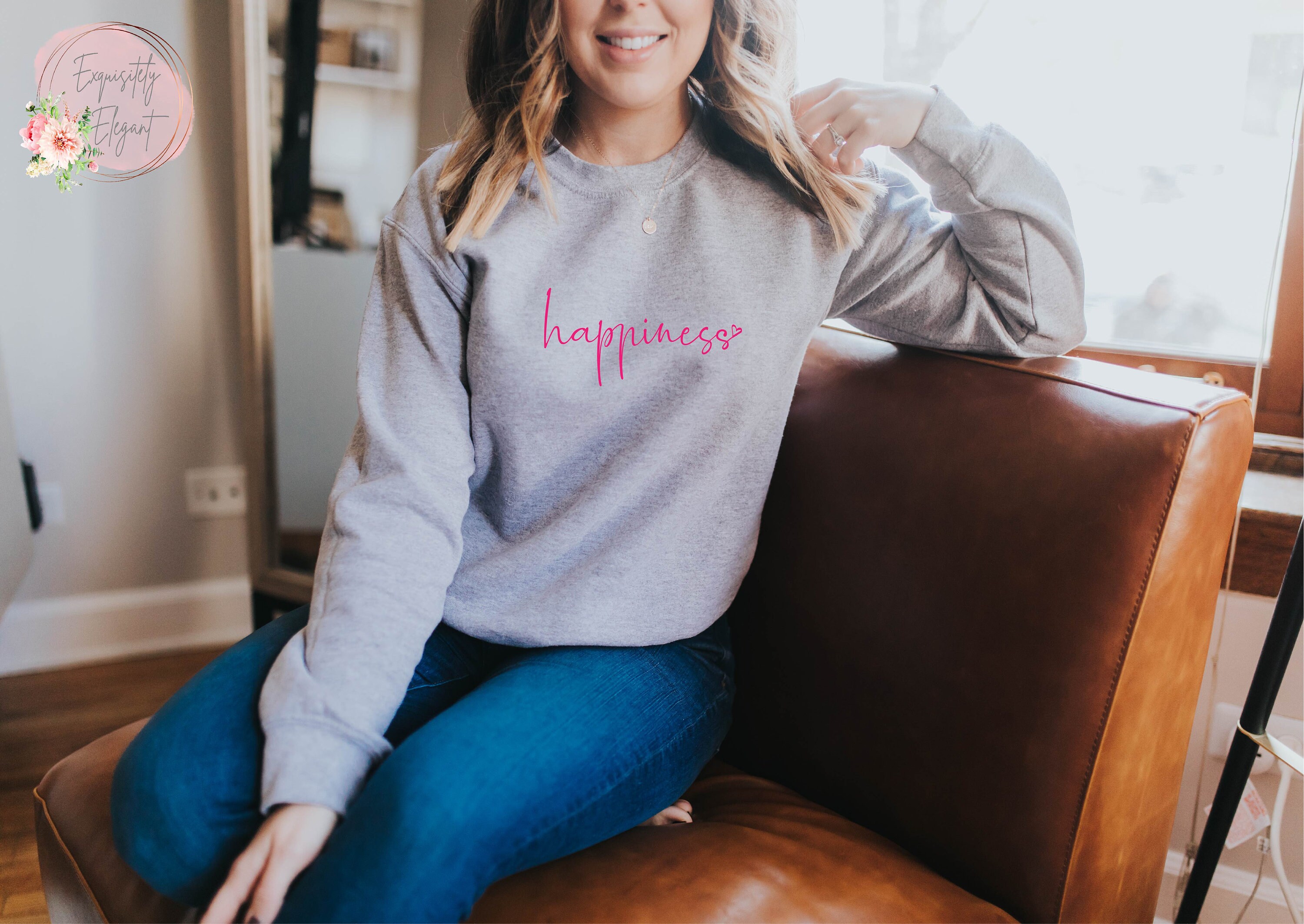 Happiness Sweatshirt Jumper Slogan Top Cute Jumper | Etsy
