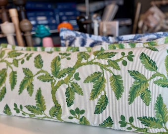 Bolster Cushion - Sanderson Oaknut Embroidery with Velvet back