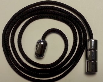 Chrome Barrel Light Pull with Black Cord (1.2m)