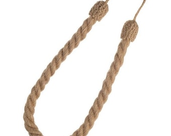 Java Jute Twisted Rope Curtain Tieback - Pair