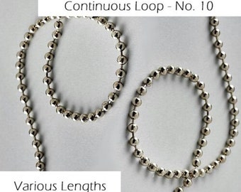 Roman Roller Vertical Blind Metal Silver Chrome Bead Chain Continuous Endless