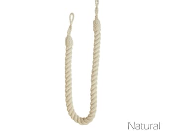 Natural Cotton Twisted Rope Curtain Tieback - Pair
