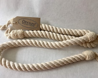 Pair Twisted Rope Tieback  - Jute or Natural