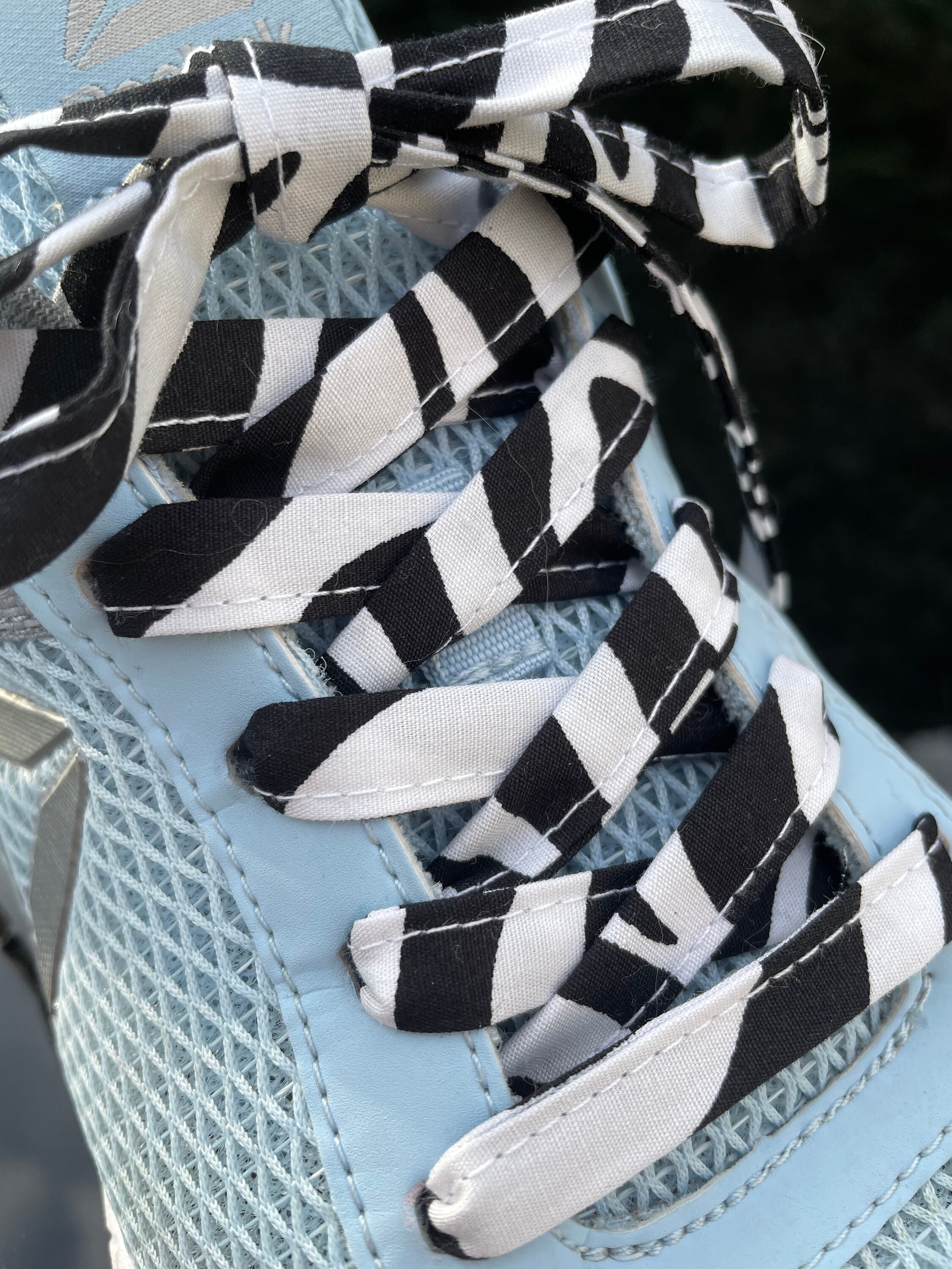 Shoelaceslaceszebrablack Fabric Shoelaces Animal Etsy Israel