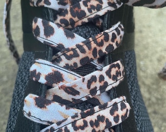 Shoelaces ,Leopard 2 animal print,Handmade Shoelaces,metal cap,popular, Dr.martens,converse,vans ,guess,handmade