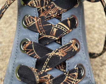 Shoelaces ,Clock,Handmade Shoelaces, Black 100%cotton,metal cap,popular, Dr.martens,converse,vans ,guess,metal aglets, aglets, black