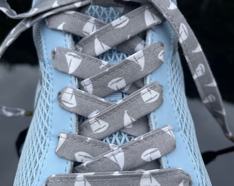 Shoelaces,Laces,Grey,Boat Shoelaces,custom laces,flat laces,fabric shoelace,metal aglets,tips,DrMartens,converse,vans,sneakers,gift,trainers