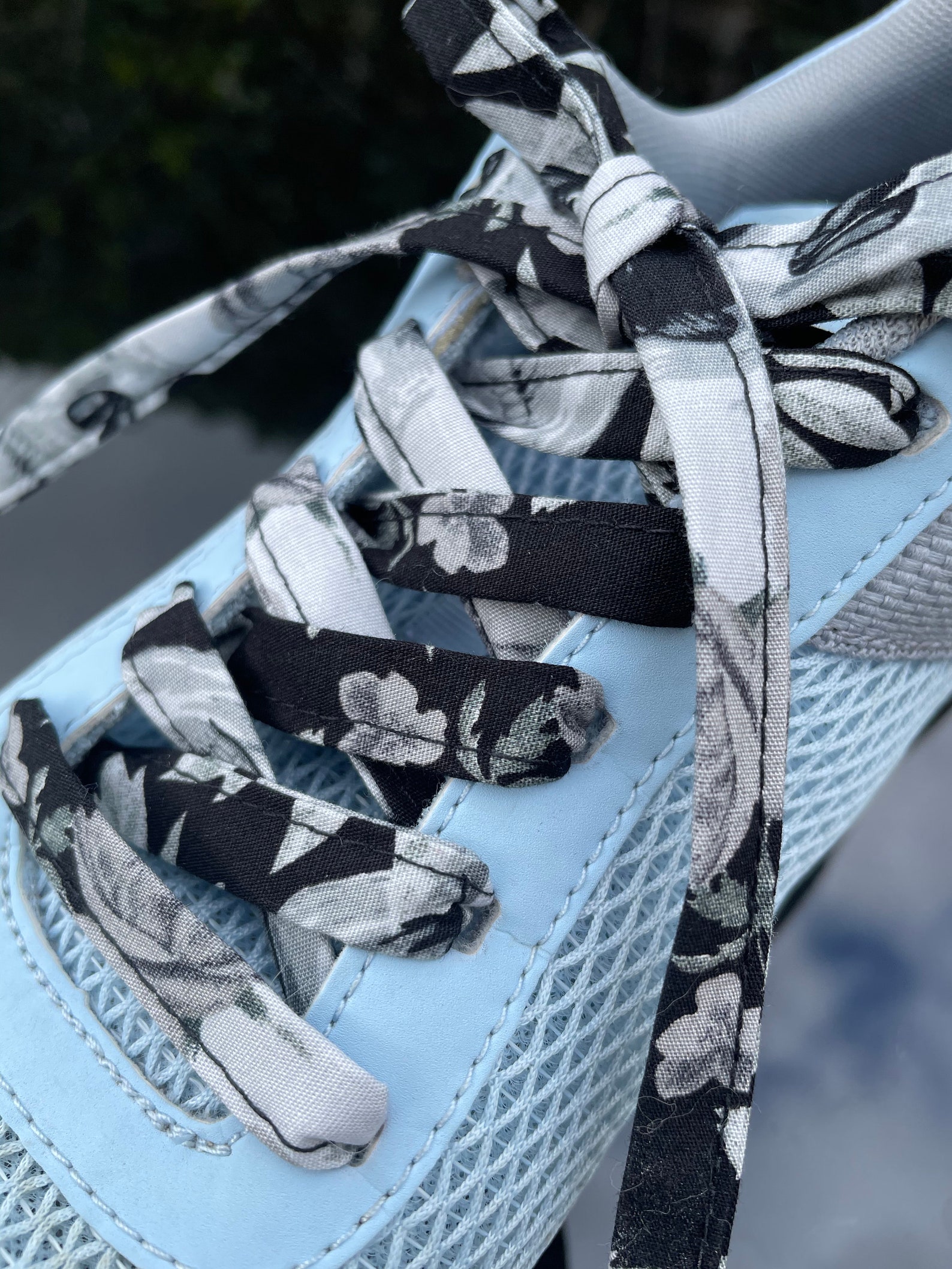 Lacets lacets blanc noir lacets de tissu fleur Etsy