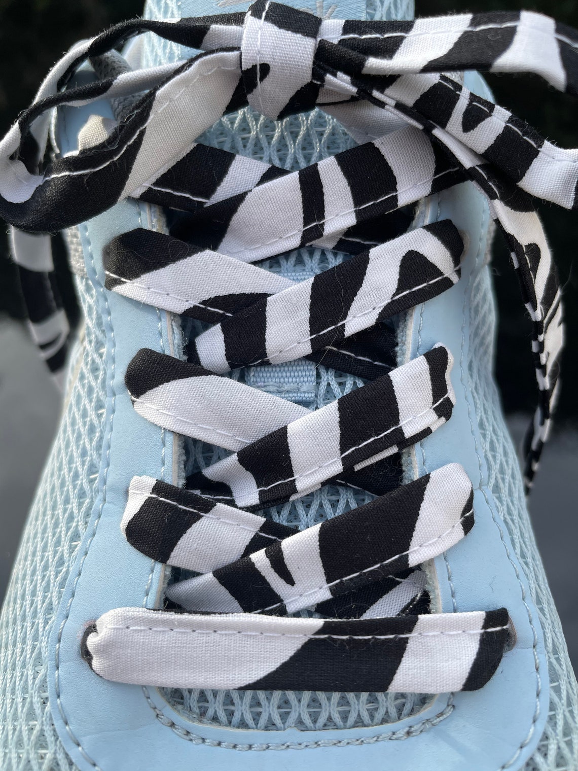 Shoelaceslaceszebrablack Fabric Shoelaces Animal Etsy Israel