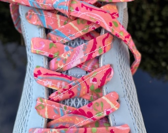 Shoelaces, Peach coral shoelaces,handmade,100%cotton, metal cap,popular, Dr.martens,converse,vans,guess