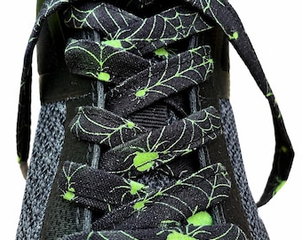 Shoelaces,Spider,Laces,spider web,fabric shoelaces,metal aglets,tips,vans,sneakers,DrMartens,converse,Halloween,boot laces