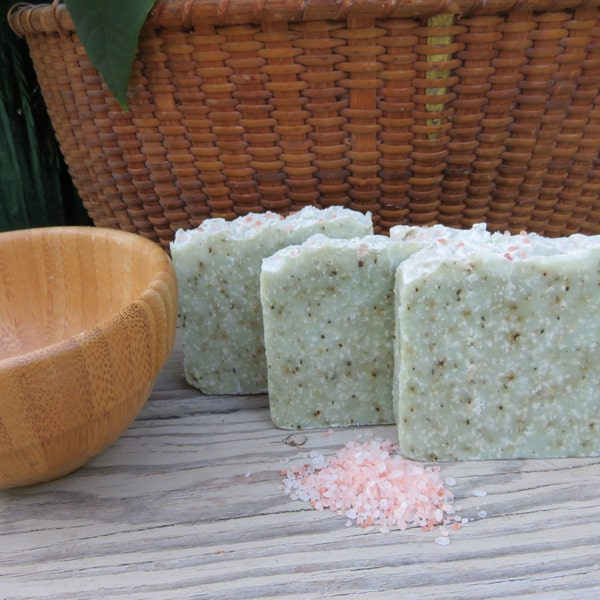 Sea Salt Eucalyptus Spearmint Soap, All Natural Soap, Salt Bar, Cold Process Soap, Spa Bar, Artisan Soap, New Hampshire Soap, Self Care, Men