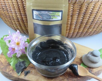 Charcoal Clay Mask, Dry Powder Face Mask, Activated Charcoal Detoxifying Mask, Acne Treatment,Oily Combination Skin Natural Exfoliating Mask