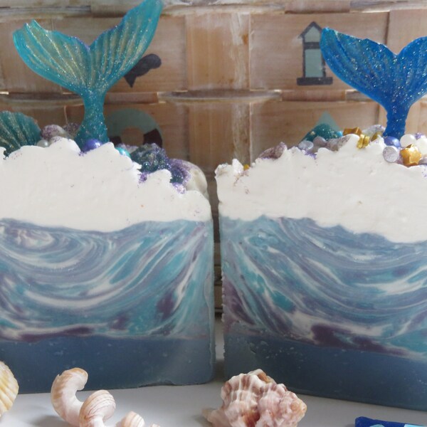 Mermaid Soap, All Natural Soap, Handmade Soap, Mermaid Tail Bath Soap, Cold process Soap, Homemade Soap, Gifts, Ocean Soap