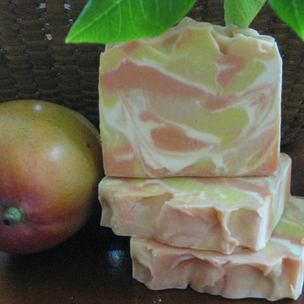 Mango Papaya Soap, All Natural Soap, Bar Soap, Handmade Soap, Homemade Soap, New Hampshire Soap, Bath Soap, Handcrafted Soap, Bar Soap