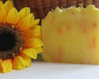 Sunflower Soap, All Natural Soap, Bath Soap, Handmade Soap, Bar Soap, Cold process Soap, Homemade Soap, New Hampshire Soap, Floral Soap
